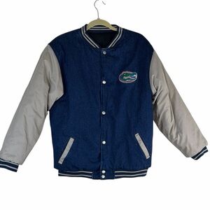 Florida Gators Blue and Tan Reversible Varsity Jacket.